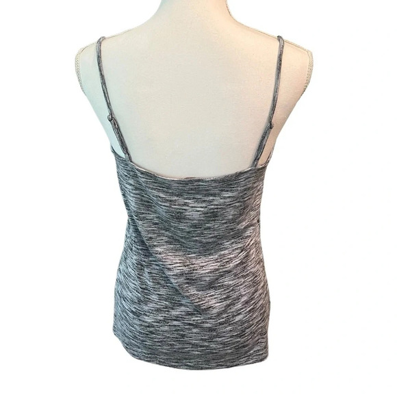 LOFT Outlet Shirt Spaghetti Strap Cami Size Large Soft Blue Black Space Dyed - Picture 3 of 9
